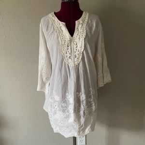 White Shana K tunic shirt Large